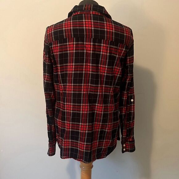 Tommy Hilfiger Women's Multicolor Plaid Long Sleeve Button Up Shirt Medium NWOT - Picture 6 of 9